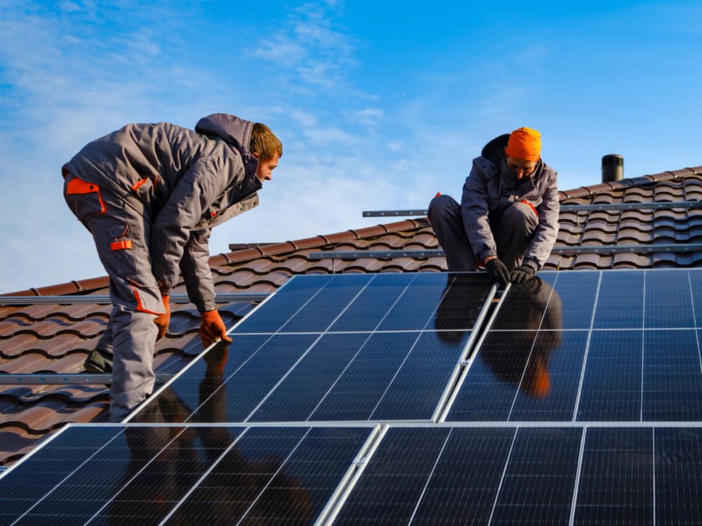 solar panels in Essex being installed
