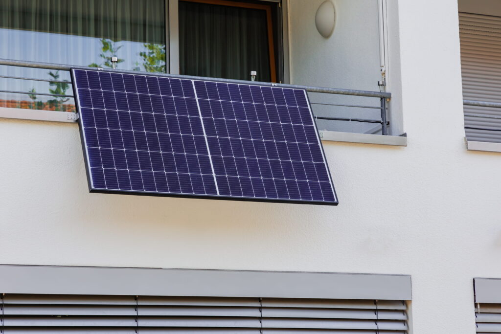 What are plug-in solar panels hanging from balcony