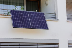 What are plug-in solar panels hanging from balcony